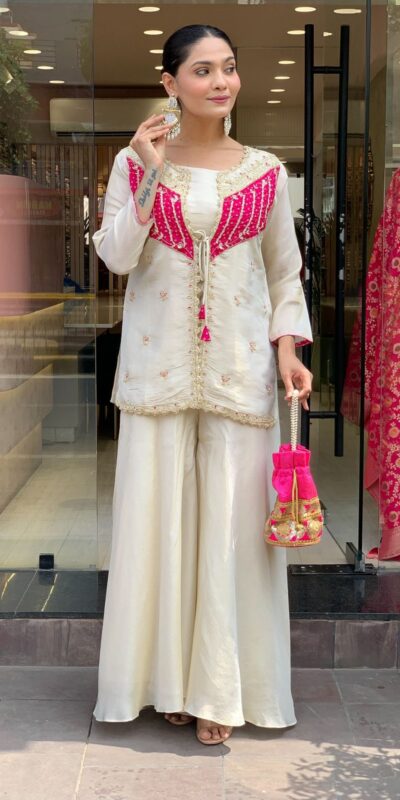 NSR 869 White Roman Silk Salwar Suit Perfect for Wedding, Party, Ethnic Day, Traditional Day, Housewarming . Now at just ₹1899. Delivery 4-6 Working | Jump Suits, Tops & Bottoms, Track Suits, Trendy Wear, Salwar suit, Designer Suits, Casual Suits, Creative suits, Palazzo Suits, Party Wear Suits, Patiala Suits, Straight Suits