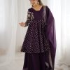 ZSR 3134 Wine Crunchy Silk Salwar Suit Perfect for Wedding, Party, Sangeet, Anniversary, Housewarming Introductory Price ₹2399. Delivery 4-6 | Jump Suits, Salwar suit, Designer Suits, Casual Suits, Creative suits, Palazzo Suits, Party Wear Suits, Patiala Suits, Straight Suits