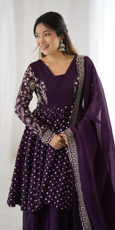 ZSR 3134 Wine Crunchy Silk Salwar Suit Perfect for Wedding, Party, Sangeet, Anniversary, Housewarming Introductory Price ₹2399. Delivery 4-6 | Jump Suits, Salwar suit, Designer Suits, Casual Suits, Creative suits, Palazzo Suits, Party Wear Suits, Patiala Suits, Straight Suits
