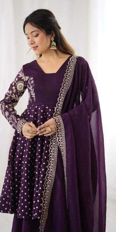 ZSR 3134 Wine Crunchy Silk Salwar Suit Perfect for Wedding, Party, Sangeet, Anniversary, Housewarming Introductory Price ₹2399. Delivery 4-6 | Jump Suits, Salwar suit, Designer Suits, Casual Suits, Creative suits, Palazzo Suits, Party Wear Suits, Patiala Suits, Straight Suits