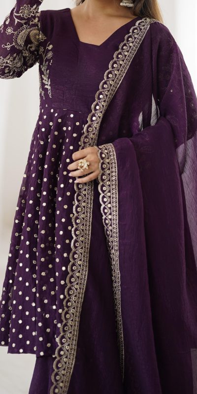 ZSR 3134 Wine Crunchy Silk Salwar Suit Perfect for Wedding, Party, Sangeet, Anniversary, Housewarming Introductory Price ₹2399. Delivery 4-6 | Jump Suits, Salwar suit, Designer Suits, Casual Suits, Creative suits, Palazzo Suits, Party Wear Suits, Patiala Suits, Straight Suits