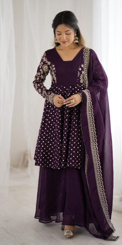 ZSR 3134 Wine Crunchy Silk Salwar Suit Perfect for Wedding, Party, Sangeet, Anniversary, Housewarming Introductory Price ₹2399. Delivery 4-6 | Jump Suits, Salwar suit, Designer Suits, Casual Suits, Creative suits, Palazzo Suits, Party Wear Suits, Patiala Suits, Straight Suits
