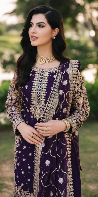 SRK 5238 Wine Faux Georgette With 5mm Embroidery Sequence Work with Beads Work Wedding, Party, Festive, Events, 4-6 Working Days At 2399 | Jump Suits, Salwar suit, Designer Suits, Casual Suits, Creative suits, Palazzo Suits, Party Wear Suits, Patiala Suits, Straight Suits