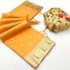 Yellow A Pethani Silk Lace Zari Work Saree