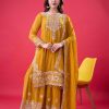 SR 1688 Yellow Faux Georgette with Lace Work & Embroidery Work. Salwar Suit Introductory Price ₹1949. Delivery 4-6 Working Days. Shop now. | Jump Suits, Salwar suit, Designer Suits, Casual Suits, Creative suits, Palazzo Suits, Party Wear Suits, Patiala Suits, Straight Suits