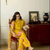 Yellow Natural Crep Silk Sequence Work Salwar Suit