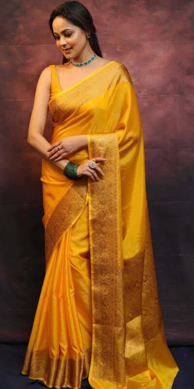 KP 6009 Yellow Soft Lichi Silk With Lace Border & Lace Work. Now Saree at just ₹1349. Delivery 4-6 Working Days. Shop now. | Sarees, Bollywood Sarees, Creative Sarees, Designer Sarees, Embroidered Sarees, Ethnic Saree, Modern Digital sarees, Party Wear Sarees