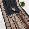 Black Banarasi Silk Zari Work Saree