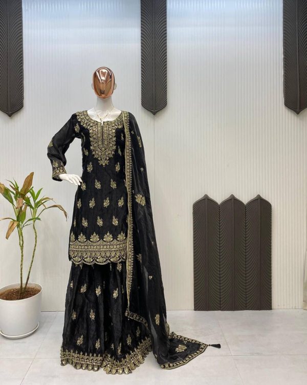 Black Fendy Embroidery Work Salwar Suit