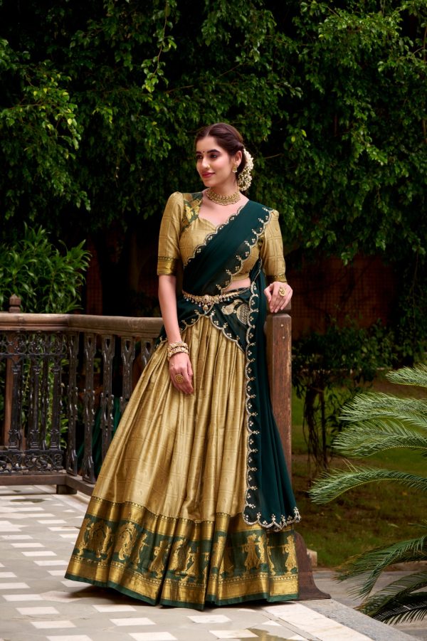 LNB 2028 Cream Embroidery Work & Zari Work Lehenga Choli in Cream Poly Cotton. Available at ₹1999 only. Delivery 4-6 Working Days. Shop now. | Lehenga, Bollywood Lehenga, Creative Lehenga, Designer Lehenga, Embroidered Lehenga, Party Wear Lehenga