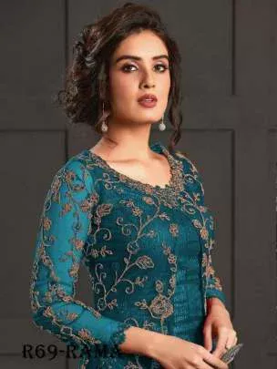 FC 4592 Firozi Net Salwar Suit with Stone Work. Wedding, Party, Festive, Events, Now at just ₹2449. Delivery 4-6 Working Days. Shop now. | Jump Suits, Salwar suit, Designer Suits, Casual Suits, Creative suits, Palazzo Suits, Party Wear Suits, Patiala Suits, Straight Suits