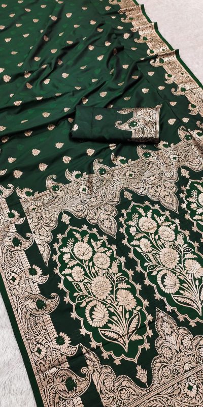 Green Banarasi Lace Zari Work Saree