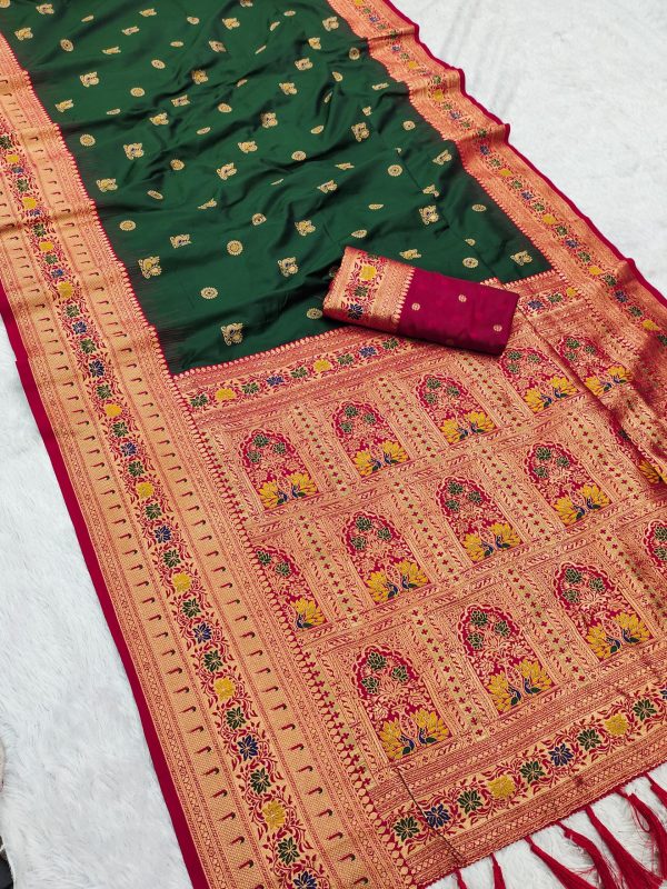 Green Banarasi Silk Zari Work Saree