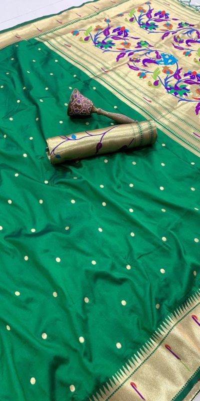 Green Pure Banarasi Silk Zari Work Saree