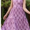 Lavender Cotton With Printed Gown
