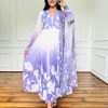 ZF 431 Lavender Faux Georgette Gown with Embroidery Work & Digital Print. Best Price ₹2049. Delivery 4-6 Working Days. Shop now. | Jump Suits, Salwar suit, Designer Suits, Casual Suits, Creative suits, Palazzo Suits, Party Wear Suits, Patiala Suits, Straight Suits