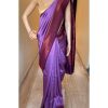 Lavender Lichi Silk Jacquard Border Lace Work Saree