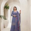 Lavender Viscose Chinon Embroidery Work Salwar Suit