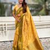 Mahendi Banarasi Silk Weaving Zari Work Saree