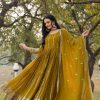 Mahendi Fox Georgette Embroidery Work Gown