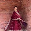 Maroon Fendy Silk Embroidery Work Salwar Suit