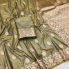 Mehendi Banarasi Silk Lace Zari Work Saree