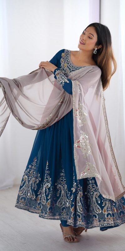 ZF 5008 Navy Blue Georgette Gown with Embroidery Work. Wedding, Party, Festive, Events, Special Price ₹2049. Delivery 4-6 Working Days. Shop now. | Jump Suits, Salwar suit, Designer Suits, Casual Suits, Creative suits, Palazzo Suits, Party Wear Suits, Patiala Suits, Straight Suits