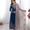 ZF 5008 Navy Blue Georgette Gown with Embroidery Work. Wedding, Party, Festive, Events, Special Price ₹2049. Delivery 4-6 Working Days. Shop now. | Jump Suits, Salwar suit, Designer Suits, Casual Suits, Creative suits, Palazzo Suits, Party Wear Suits, Patiala Suits, Straight Suits