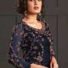 Navy Blue Net Stone Work Salwar Suit