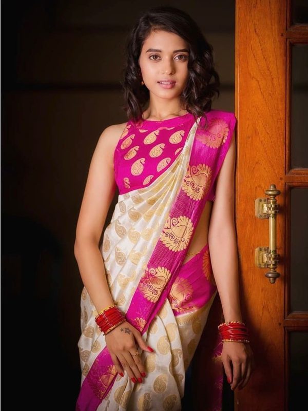 KPR 090 Off White Color Soft Lichi Silk Saree with Lace Work & Lace Border. Get it for ₹1449. Delivery 4-6 Working Days. Shop now. | Sarees, Bollywood Sarees, Creative Sarees, Designer Sarees, Embroidered Sarees, Ethnic Saree, Modern Digital sarees, Party Wear Sarees