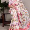 Off White Tasar Silk With Viscose Border Saree
