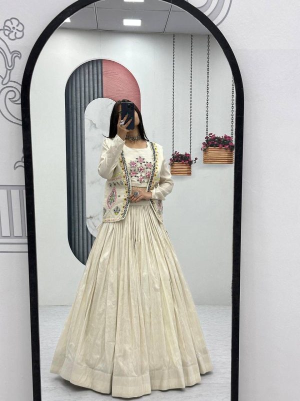 PC 522 Off White Tissue Simmer Lehenga Choli Perfect for Wedding, Party, Cultural Events, Diwali, Ganesh Chaturthi – . Exclusive Offer ₹3049. Deli | Jump Suits, Salwar suit, Designer Suits, Casual Suits, Creative suits, Palazzo Suits, Party Wear Suits, Patiala Suits, Straight Suits
