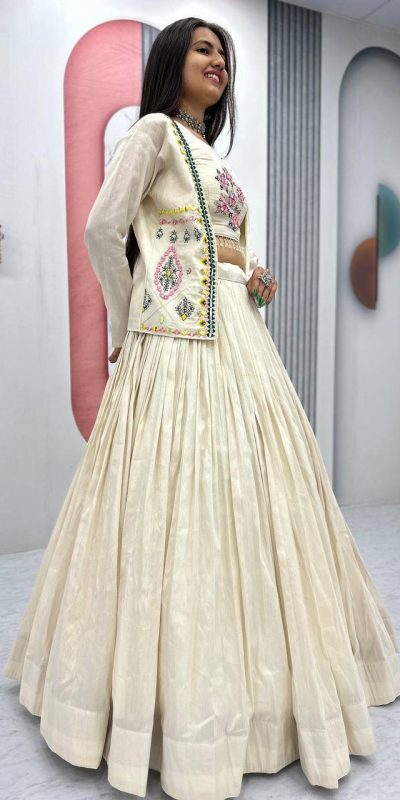 PC 522 Off White Tissue Simmer Lehenga Choli Perfect for Wedding, Party, Cultural Events, Diwali, Ganesh Chaturthi – . Exclusive Offer ₹3049. Deli | Jump Suits, Salwar suit, Designer Suits, Casual Suits, Creative suits, Palazzo Suits, Party Wear Suits, Patiala Suits, Straight Suits