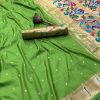 Parrot Green Pure Banarasi Silk Zari Work Saree