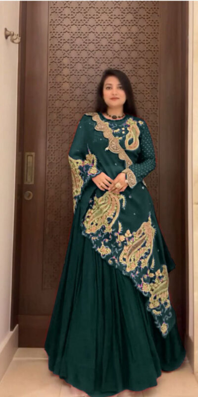 BE 400 Peacock Blue Georgette Lehenga Choli Perfect for Wedding, Party, Pooja, Cultural Events, Now at just ₹2449. Delivery 4-6 Working Days. Shop now | Lehenga, Bollywood Lehenga, Creative Lehenga, Designer Lehenga, Embroidered Lehenga, Party Wear Lehenga