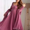 Pink Faux Georgette Lace Embroidery Work Sawar Suit