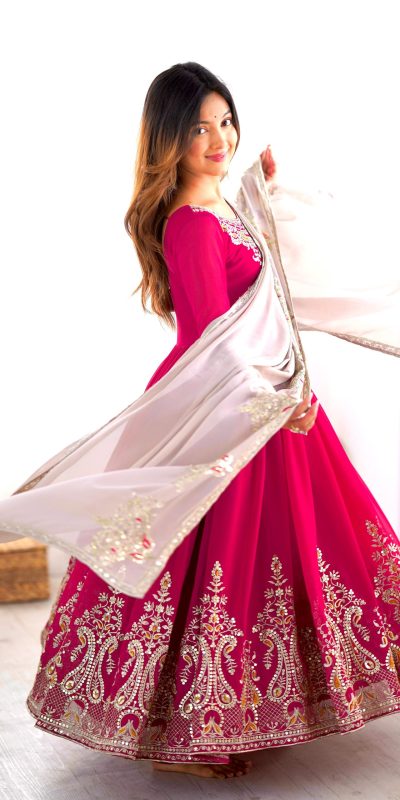 ZF 5008 Pink Georgette Gown with Embroidery Work. Wedding, Party, Festive, Events, Special Price ₹2049. Delivery 4-6 Working Days. Shop now. | Jump Suits, Salwar suit, Designer Suits, Casual Suits, Creative suits, Palazzo Suits, Party Wear Suits, Patiala Suits, Straight Suits