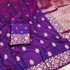 Purple Banarasi Silk Lace Zari Work Saree