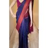 Purple Lichi Silk Jacquard Border Lace Work Saree