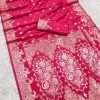 Rani Pink Banarasi Lace Zari Work Saree
