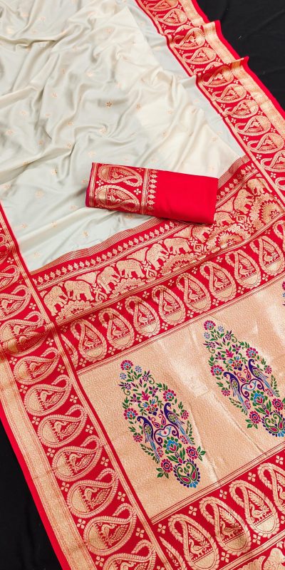 MB 1213 Red Color Banarasi Saree with Zari Work & Lace Work. Wedding, Party, Festive, Events, Festive Deal ₹2099. Delivery 4-6 Working Days. Shop now. | Sarees, Bollywood Sarees, Creative Sarees, Designer Sarees, Embroidered Sarees, Ethnic Saree, Modern Digital sarees, Party Wear Sarees