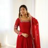 ZF 5010 Red Georgette Gown Perfect for Wedding, Party, Pooja, Ethnic Day, Karwa Chauth – . Best Price ₹2049. Delivery 4-6 Working Days. Shop now. | Jump Suits, Salwar suit, Designer Suits, Casual Suits, Creative suits, Palazzo Suits, Party Wear Suits, Patiala Suits, Straight Suits