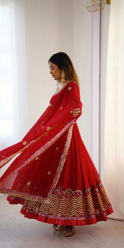 ZF 5010 Red Georgette Gown Perfect for Wedding, Party, Pooja, Ethnic Day, Karwa Chauth – . Best Price ₹2049. Delivery 4-6 Working Days. Shop now. | Jump Suits, Salwar suit, Designer Suits, Casual Suits, Creative suits, Palazzo Suits, Party Wear Suits, Patiala Suits, Straight Suits