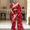 KPR 190 Red Soft Lichi Silk Jacquard Work Saree with Designer Work Wedding, Party, Festive, Events, Deal ₹1399. Delivery 4-6 Working Days. Shop now. | Sarees, Bollywood Sarees, Creative Sarees, Designer Sarees, Embroidered Sarees, Ethnic Saree, Modern Digital sarees, Party Wear Sarees
