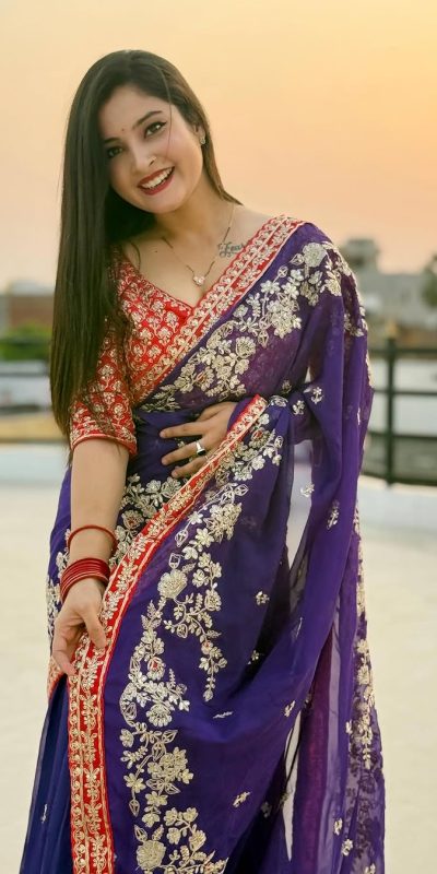 BT 411 Royal Blue in Georgette Embroidery Work & Lace Work Saree . Grab it for ₹1999. Delivery 4-6 Working Days. Shop now. | Sarees, Bollywood Sarees, Creative Sarees, Designer Sarees, Embroidered Sarees, Ethnic Saree, Modern Digital sarees, Party Wear Sarees