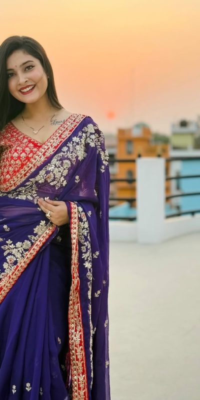 BT 411 Royal Blue in Georgette Embroidery Work & Lace Work Saree . Grab it for ₹1999. Delivery 4-6 Working Days. Shop now. | Sarees, Bollywood Sarees, Creative Sarees, Designer Sarees, Embroidered Sarees, Ethnic Saree, Modern Digital sarees, Party Wear Sarees