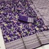Royal Purple Khaddi Pashmina Lace Zari Work Saree