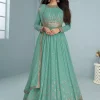 Sea Green Georgette Embroidery Work Salwar Suit