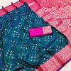 Teal Rich Banarasi Silk Zari Lace Work Saree