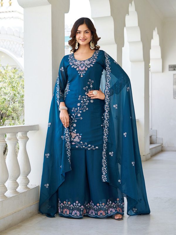 Ram 103 Teal Color Star Georgette Salwar Suit with Embroidery Work. Get it for ₹3049. Delivery 4-6 Working Days. Shop now. | Jump Suits, Salwar suit, Designer Suits, Casual Suits, Creative suits, Palazzo Suits, Party Wear Suits, Patiala Suits, Straight Suits